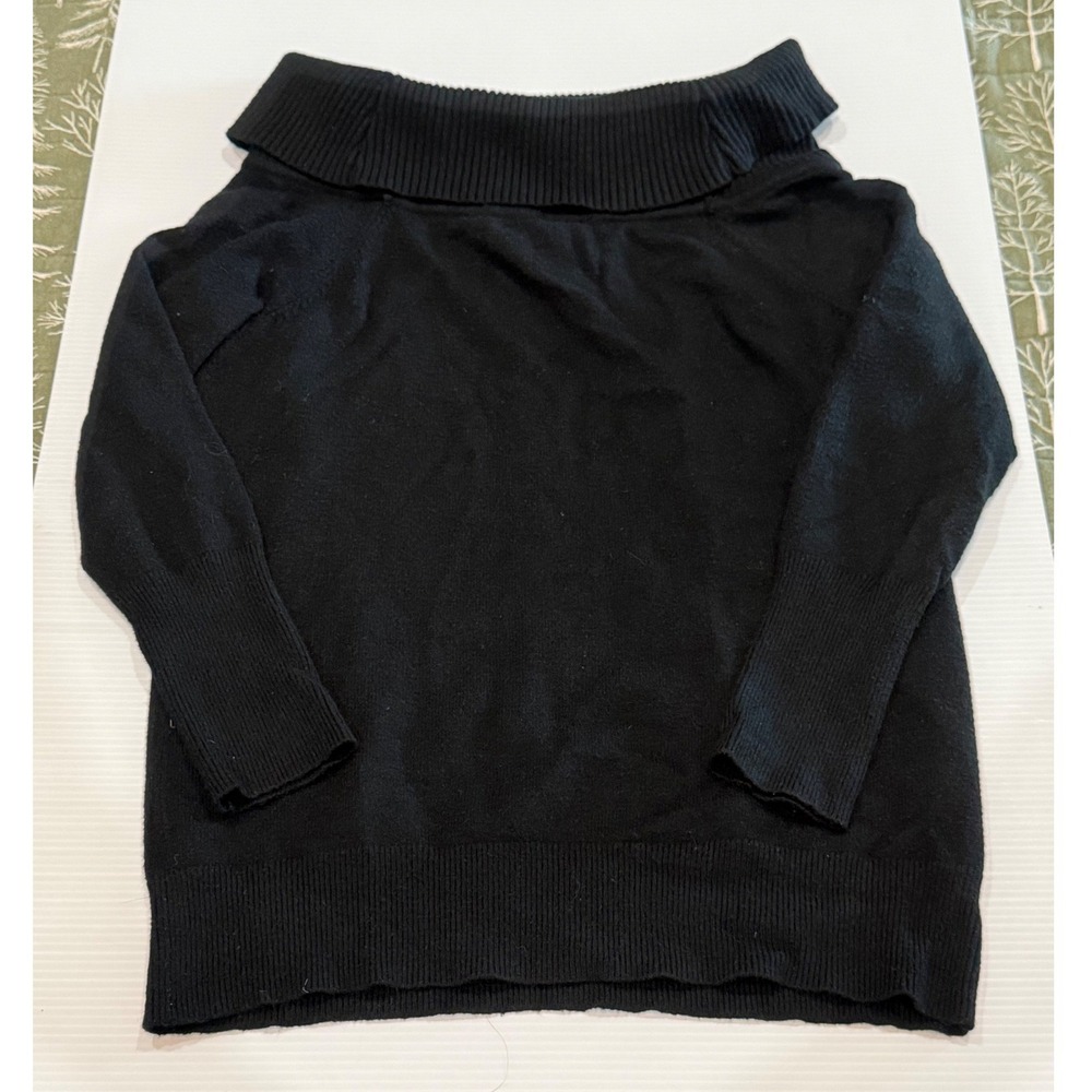 Torrid Women Black Off The Shoulder Ribbed Neckline Knit Sweater Size 00